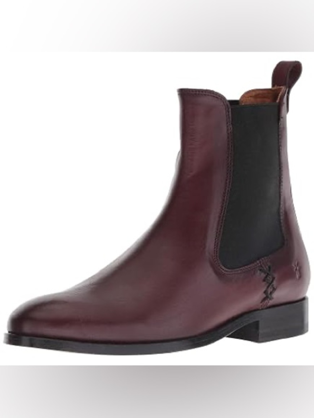 Frye Melissa Double Sole Chelsea Boots Wine Burgundy Leather, 8.5